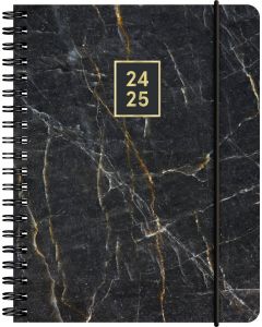 Kalender A6 Black Marble Almanacksförlaget
 18 månader 2024/25