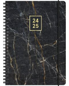 Kalender A5 Black Marble 18 månader 2024/25